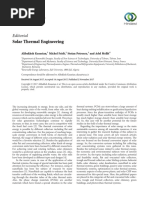 Editorial: Solar Thermal Engineering