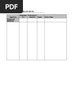 Objectives Target Action Steps Weightage (%) Performance Standard