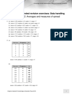 Worksheet 12: Averages and Measures of Spread: Answers To Extended Revision Exercises: Data Handling