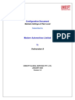 Configuration Document: Maintain Settings at Plant Level