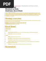 Strategy Overview:: Trading Range Breakout On Daily Timeframe: Excel Sheet