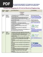 Virtual Lab Mapping For B.Tech in Electrical Engineering