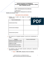 Actividad de Aprendizaje Modulo1. Contaminación de Los Alimentos