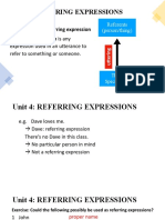 Referring Expression, Predicates and Universe of Discourse