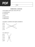 8o Ano - Exercício - Ângulos - Aula02