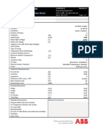 Transformer Technical Data Sheet For The 1LAP016413 PDF