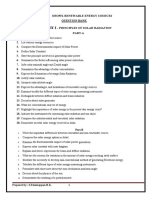 Uniti-: Oro551-Renewable Energy Sources Question Bank Principles of Solar Radiation