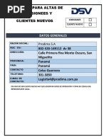 Formato para Altas de Consignees y Clientes Nuevos