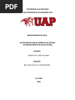Datos Basicos de Diseño para El Sistema de Abastecimiento de Agua Potable