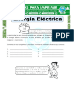 Ficha Energía Eléctrica para Tercero de Primaria