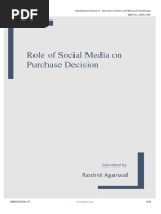 Role of Social Media On Purchase Decision