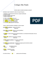 8C Lista de Exercícios Sobre Termos Essenciais Da Oração