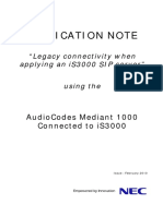 Application Note Audio Codes - Mediant Gateway On SIP@Net