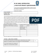 Enms Iso 50001 Certification Supplemental Multi-Site Project Questionnaire