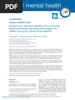 Playing To Live Outcome Evaluation of A Communitybased Psychosocial Expressive Arts Program For Children During The Liberian Ebola Epidemic PDF