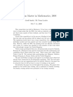 Romanian Master in Mathematics, 2008: Geoff Smith, UK Team Leader Feb 7-11, 2008