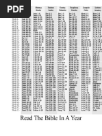 Read The Bible in A Year: Sunday Saturday