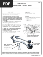 Instructions Performance Control Arms: Application: Install Guide