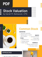 Stock Valuation: by Sarah M. Balisacan, CPA