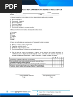 Examen Escrito de Capacitacion Manejo de Residuos