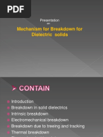 Mechanism For Breakdown For Dielectric Solids: Presentation