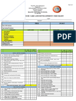 PRE Post: Early Childhood Care and Development Checklist