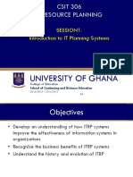 Session1: Introduction To IT Planning Systems: College of Education