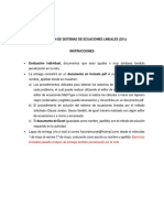 Evaluación Sistemas de Ecuaciones Lineales