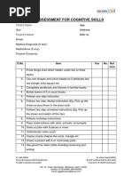 Cognitive Skills Preassessment PDF