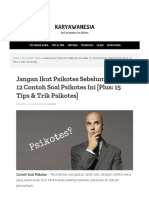 WWW Karyawanesia Com Contoh Soal Psikotes