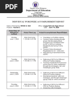 Department of Education: Individual Workweek Accomplishment Report