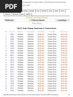 Tambaram To Chennai Beach MRTS Train Timings On Weekdays - Chennai Local Suburban Train Time Tabel Schedule