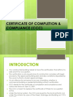 Certificate of Completion & Compliance (CCC)