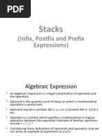 Stacks: (Infix, Postfix and Prefix Expressions)