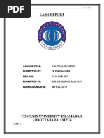 LAB 6 Report: Course Title: Control Systems