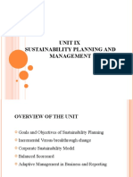 MGT502 Unit IX Sustainability Planning and Management