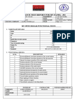 Site Acceptance Test Report For MV Panel - J01: MV Switchgear Functional Tests