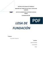 Trabajo de Losa de Fundacion