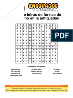 Sopa de Letras de Formas de Gobierno en La Antigüedad