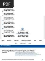 China's High Savings - Drivers, Prospects, and Policies