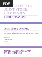 Accounts For Joint Stock Companies: Equity Financing