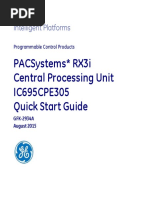 Pacsystems Rx3I Central Processing Unit Ic695Cpe305 Quick Start Guide