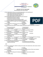 PRE/POST TEST (SY 2018-2019) : Direction: Choose The Letter That Corresponds To The Correct Answer