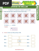 Unidad de Millar para Segundo Grado de Primaria