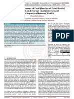 Traditional Processes of Food Fresh and Dried Fruits Production and Storage in Afghanistan and Their Impact On Humans' Health