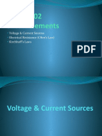 Circuit Elements: Voltage & Current Sources Electrical Resistance (Ohm's Law) Kirchhoff's Laws