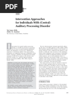 Intervention Approaches For Individuals With (Central) Auditory Processing Disorder