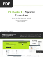 P1 Chapter 1::: Algebraic Expressions