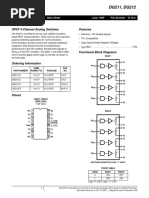 DG211, DG212: SPST 4-Channel Analog Switches Features