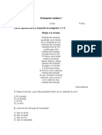 Evaluación Unidad 2: Forma A